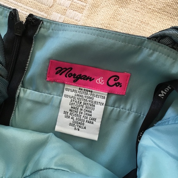 Morgan & Co satin beaded tulle dress prom 5/6 - Picture 4 of 8